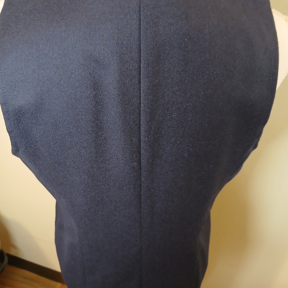 Rafaella Petites 100% Wool Navy Sleeveless Button Front Dress - Size 8P - Picture 9 of 12